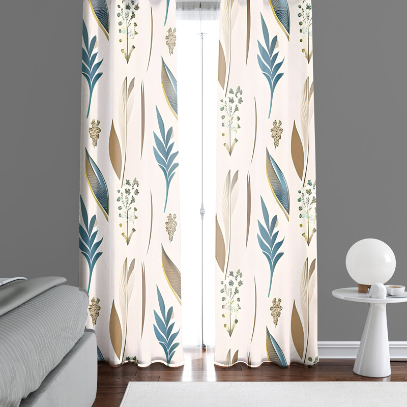 Paire de rideaux semi-transparents en polyester Dheera, L 20 po x L 52 po