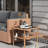 Square Outdoor Coffee Table With Storage And Tempered Glass Lid 2 Black + Brown Finish