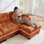 Canapé en forme de U en chenille avec repose-pieds mobile et coussins capitonnés matelassés-693885796-693885798