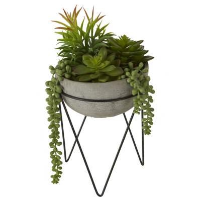 36cm Faux Succulent Plant in Stone Planter