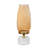 Fem Hurricane Candle Holder, White Marble Base, 17 Inch Gold Glass