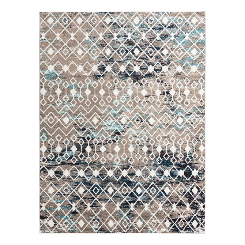 Somerville Mona, Rectangle 10 pi 8 po x 14 pi, Gris te bleu