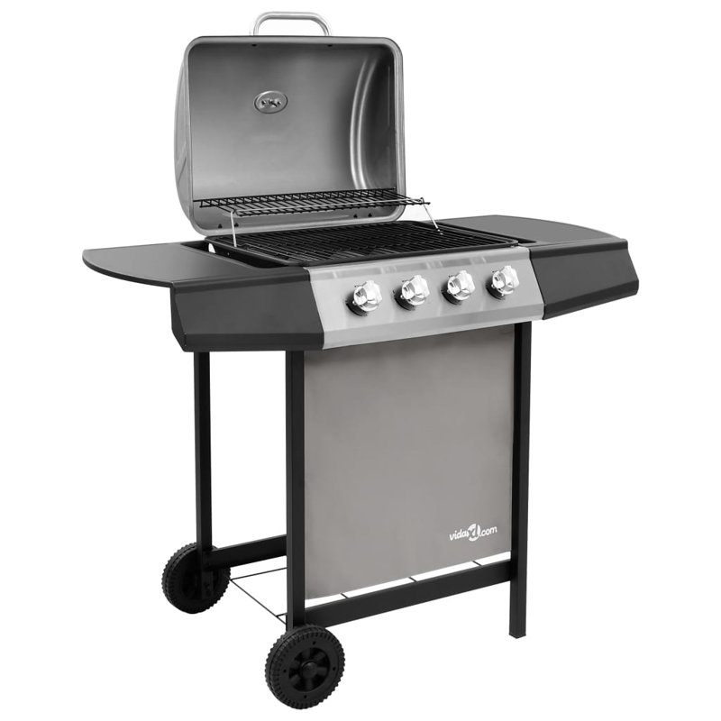VidaXL 4 - Burner Natural Gas 13648 BTU BTU Gas Grill, Black/Silver