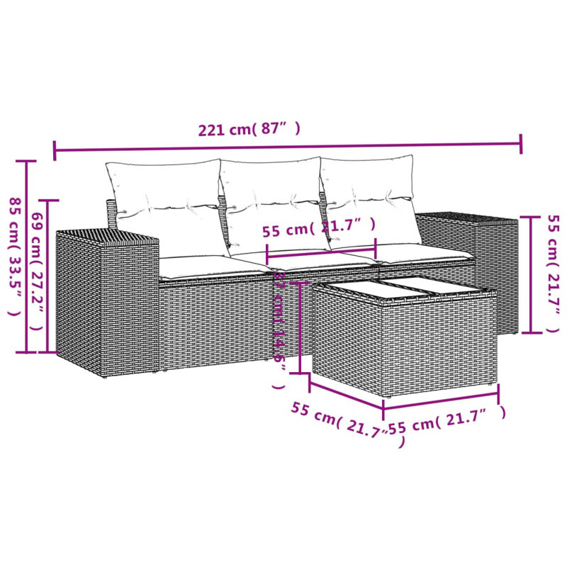 Vidaxl Garden Sofa Set