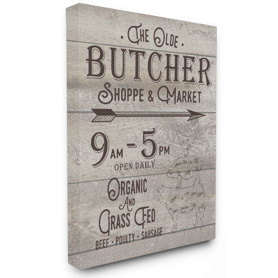 " Vintage Sign 'The Old Butcher Shop " by Lettered And Lined