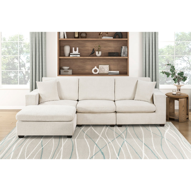 Mobilier de salon modulaire luxueux rembourré en bois massif durable