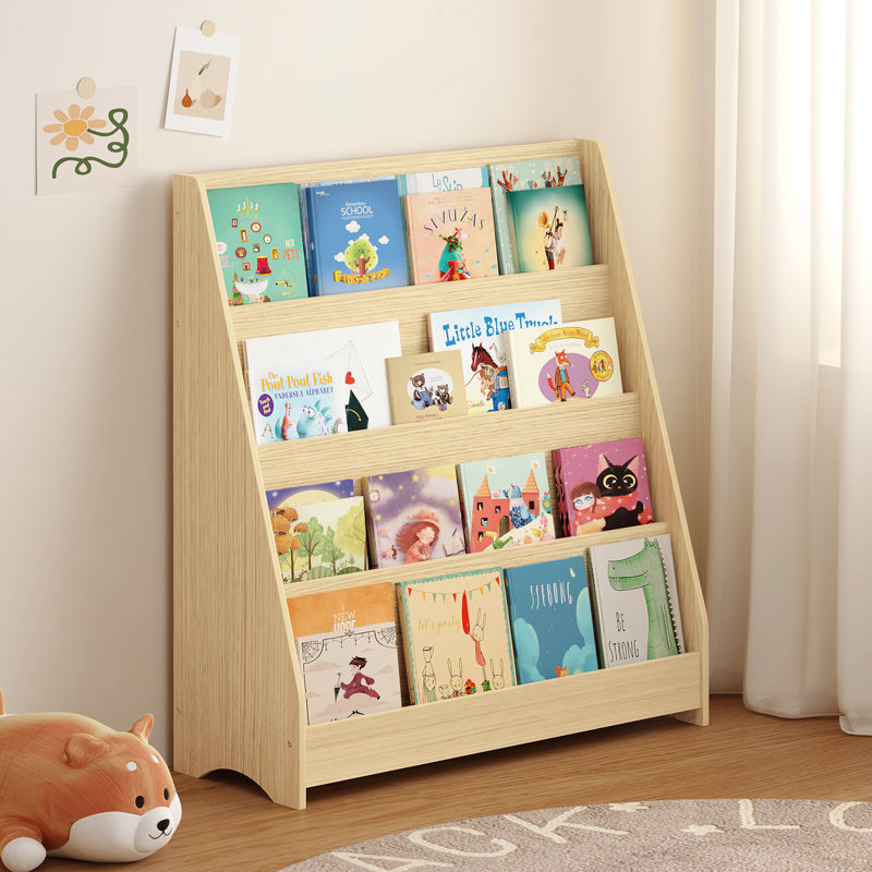 Bibliothèque à 4 niveaux, tablettes de présentation pour chambres à coucher, salles de jeux et salles de classe