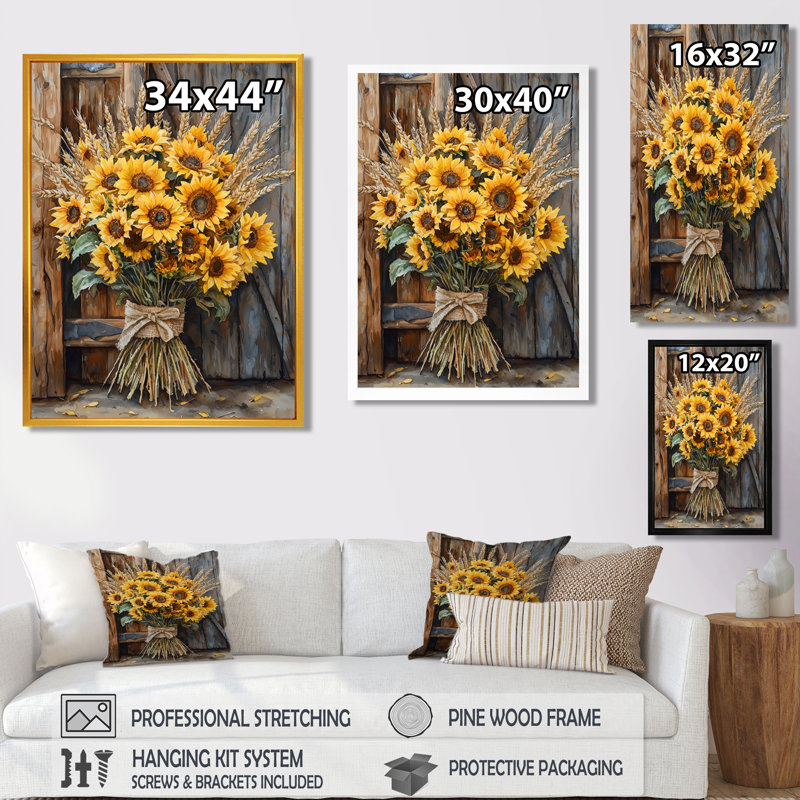 Stites - impressions sur toile florales, Noir, Impression encadrée flottante, H 20 po x l 12 po