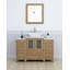 Ensemble de meuble-lavabo autoportant à simple cuve 48 "avec plateau en marbre et miroir assortis Ravenna-109234241