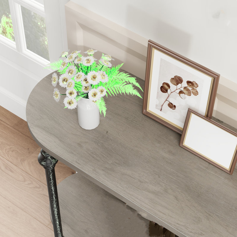 Entryway Table, 43.3" Console Table With Storage, 2 Tier Sofa Table, Gray