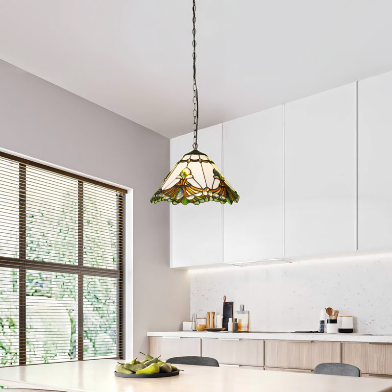 Luminaire suspendu en verre blanc