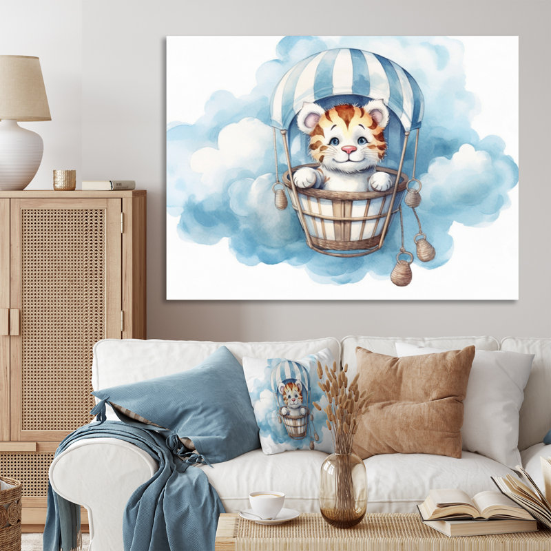 «Nursery Adorable Tiger» - reproduction, H 12 po x l 20 po x P 1 po, Toile tendue
