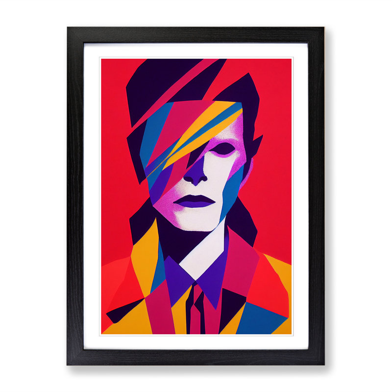 Arguijo David Bowie Abstract - Picture Frame Print, 46cm H x 34cm W x 2cm D, Oak