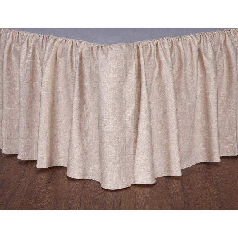 Classic Linen Ruffled 15 inch Full Bedskirt, Full, Classic Linen - Alabaster, 15"