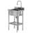 Stainless Steel Utility Sink with Faucet – Free Standing Single Bowl Commercial Sink for Kitchen, Laundry Room, Restaurant & Garage – Heavy-Duty Stainless Steel, Hot & Cold Water Pipes, Pull-Out Spray 
