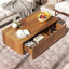 Table basse rectangulaire de 47 po avec rangement Mid Century Farmhouse