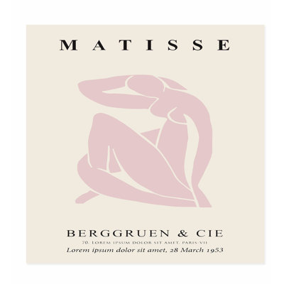 «People and Portraits Blush Pink Matisse», reproduction d'art sans cadre