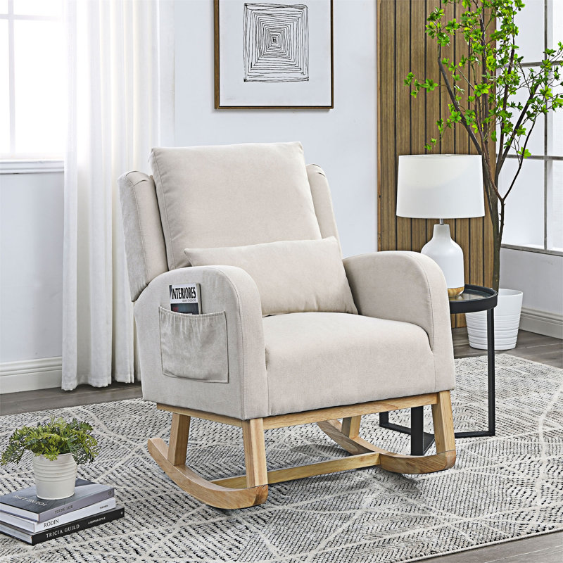 Chaise berçante d'appoint, Tissu beige
