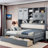 Bellinger All-in-One Wooden Daybed With 2 Drawers, Cabinets and Shelves-299645593-299645599