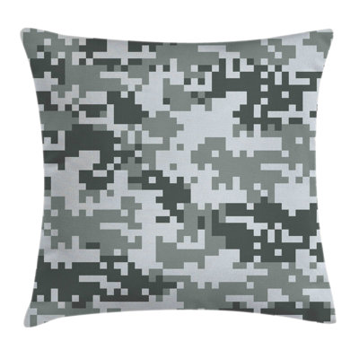 Camo Pixel Effect Digital Square Pillow Cover