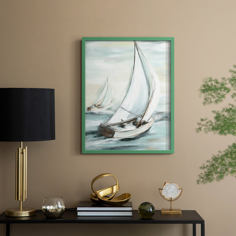 NAUTICAL Series LV, reproduction encadrée - bois massif, Vert, H 11 po x l 9 po