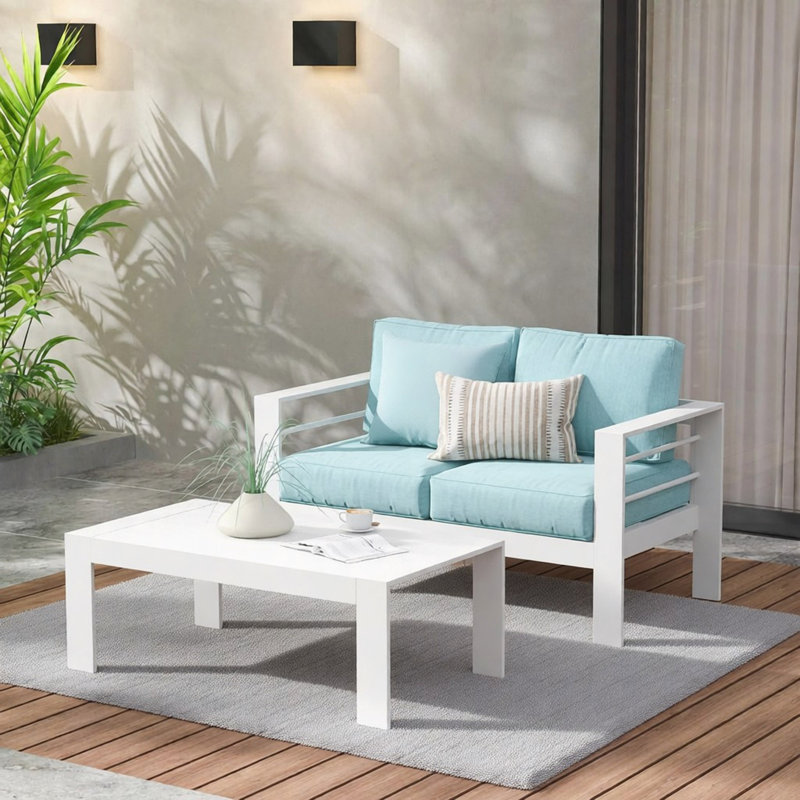 Table basse d'extérieur 43 po, Blanc