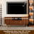 79.5'' Brown Entertainment Center With Bookshelves For 55" TV, Wood Mid-Century Modern Media Console With Solid Wood Legs And Relief Panel TV Stand And 4-Tier Glass Display Bookcase For Living Room Bedroom-357668199