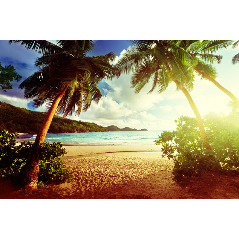 Coucher de soleil sur la plage - Photographie sur toile tendue, L 36 po x H 24 po