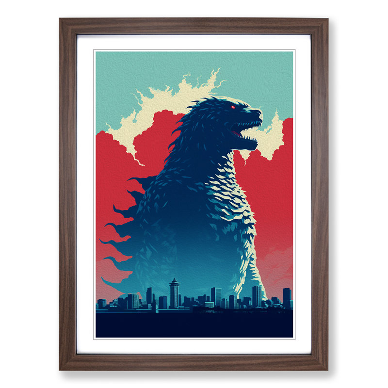 Godzilla Minimalism - Framed Print