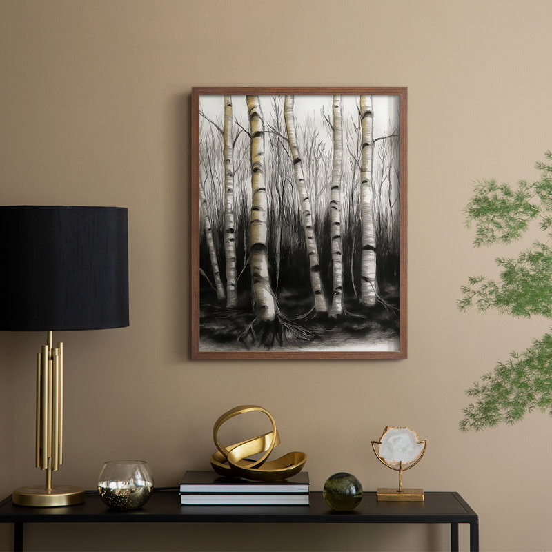 Paysages de la série XVIII - reproduction encadrée de qualité supérieure - prête à être accrochée - aucun clou requis, Noyer