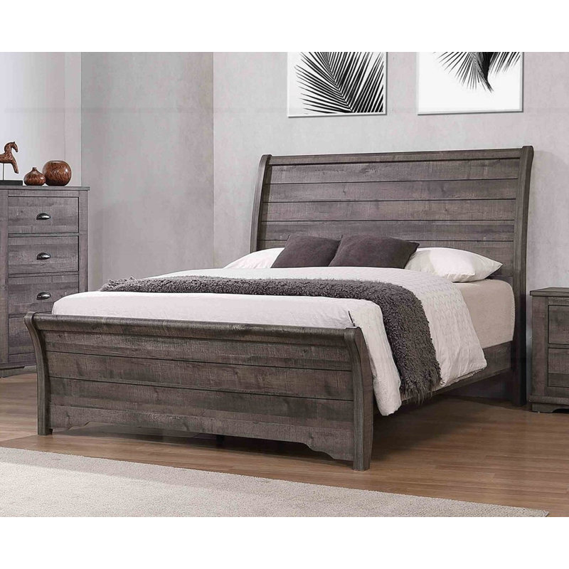 Lit-bateau de conception contemporaine 1pc, gris