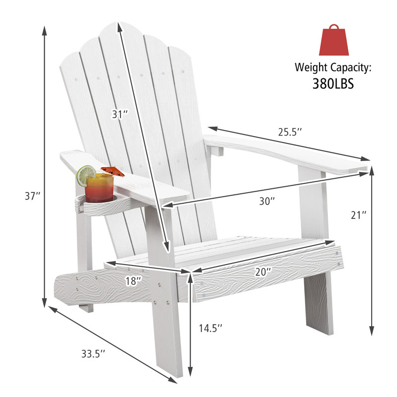 Chaise Adirondack en plastique Gumbert, Blanc