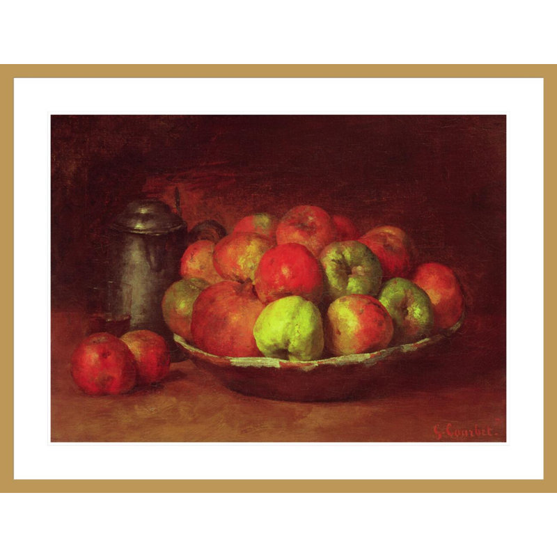 Nature morte aux pommes et à la grenade par Gustave Courbet, impression giclée encadrée, H 31,92 po x l 41,5 po