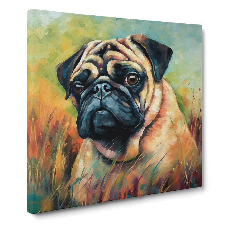 Pug Colour Field No.2 - Wrapped Canvas