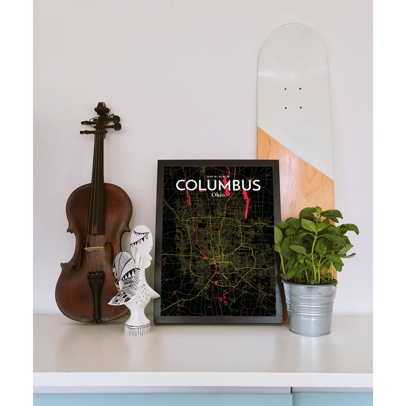 Columbus - impression d'art graphique, H 17 po x l 11 po