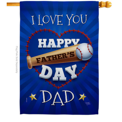Double Sided 40'' H x 28'' W Polyester Father's Day House Flag