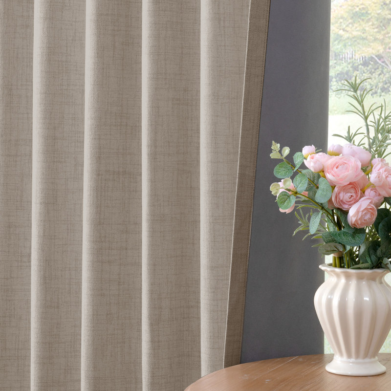 Isio 52" W 100% Blackout Curtain Panel, Thermal Insulated Rod Pocket, 52" W x 63" L, Cream