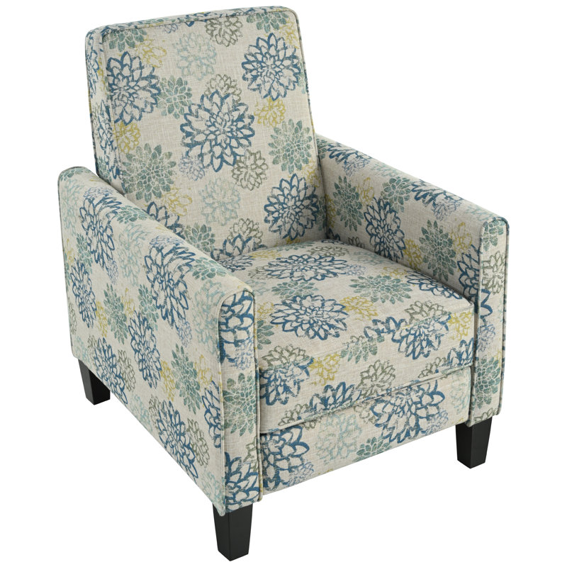 Fauteuil inclinable Sumyah, Brun clair / floral bleu
