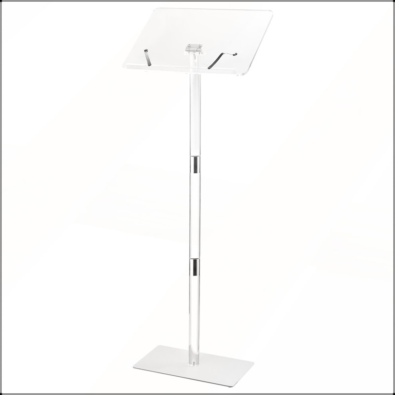 Podium en acrylique durable avec angle réglable et large surface de lecture, pour les exposés et les présentations