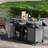 Kysa Wicker Outdoor Kitchen Island with Stainless Steel Top