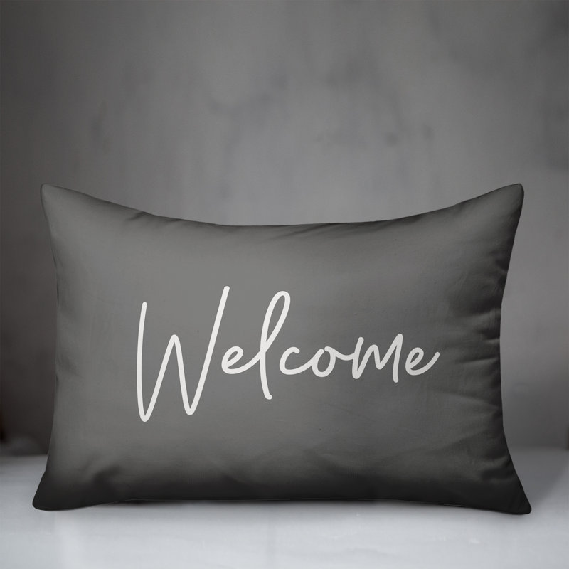 Outdoor Throw Pillow, Gray