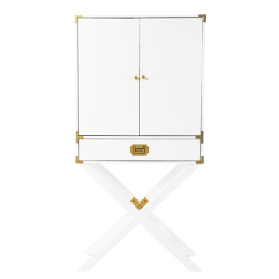 Chic White Bar - Organisez et recevez de manière moderne une grande armoire à ustensiles de porcelaine fine avec du matériel