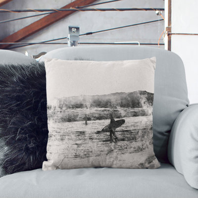 Two Surfers Watercolour Scatter Cushion