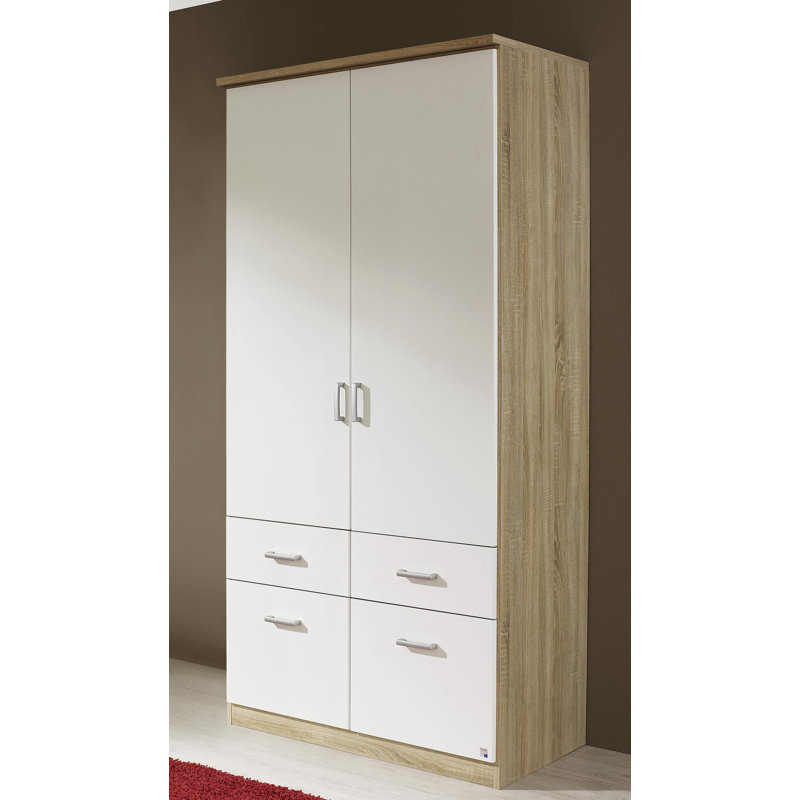 Bremen 2 Door Wardrobe, Sonoma Oak/Alpine White