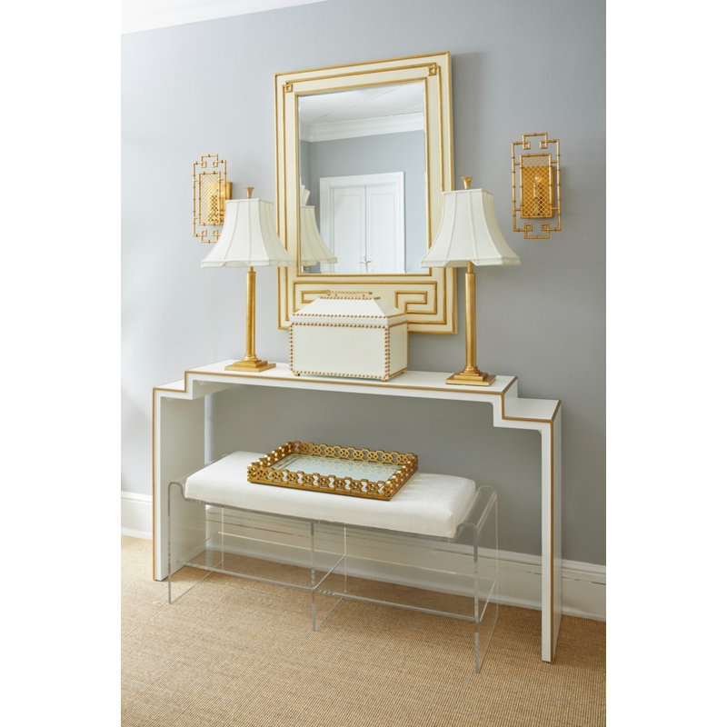 Greek Hall Mirror, Cream/Gold