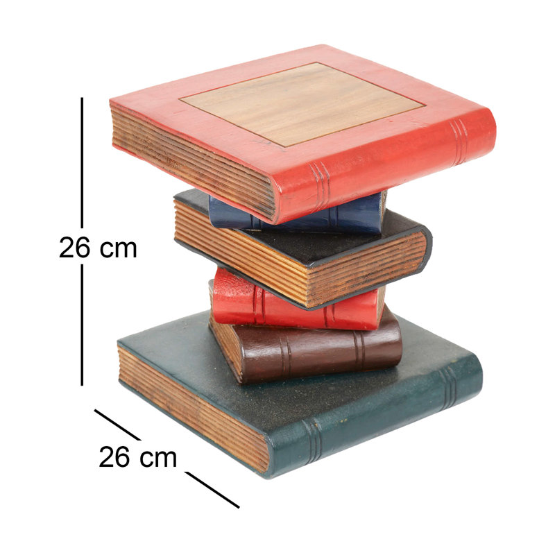 Bookstack Solid Wood End Table, Painted