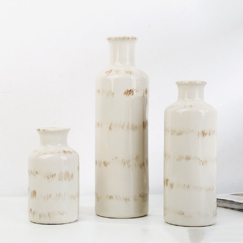 Ensemble de vases en céramique Dalonte, Crème, crème