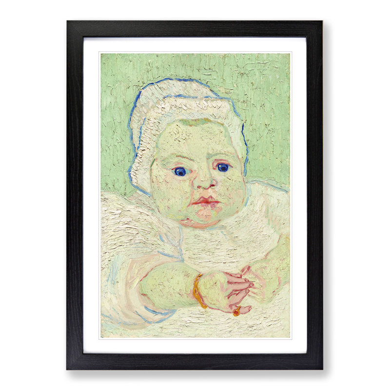 Roulins Baby by Vincent Van Gogh - Picture Frame Painting, 65cm H x 48cm W x 2cm D, Black Framed