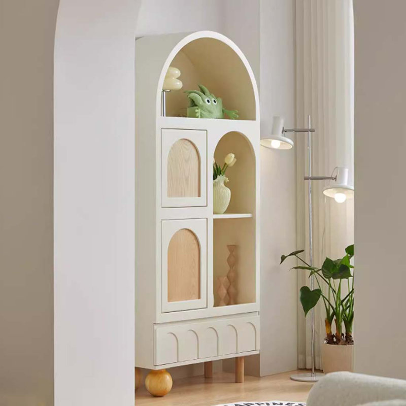Bibliothèque moderne en bois crème