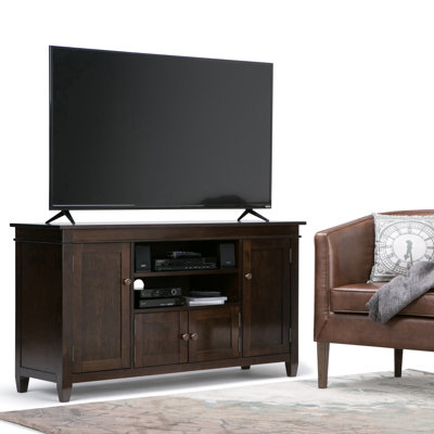Carlton 54"W Solid Wood Transitional TV Stand for TVs up to 60" with 2 Cabinets and Adjustable Shelves